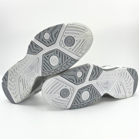 Asics Gel Resolution 6 Tennis Shoes Womens Size 7 White Silver Court Sneakers - Picture 10 of 11